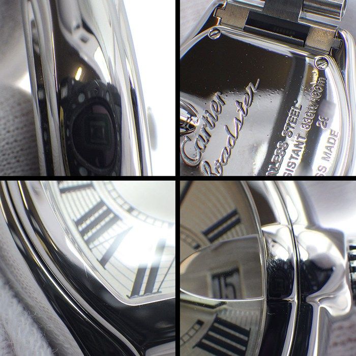 Cartier Watch Roadster SM Tonneau Silver Dial Roman Index Date Luminous Hand SS — view 6