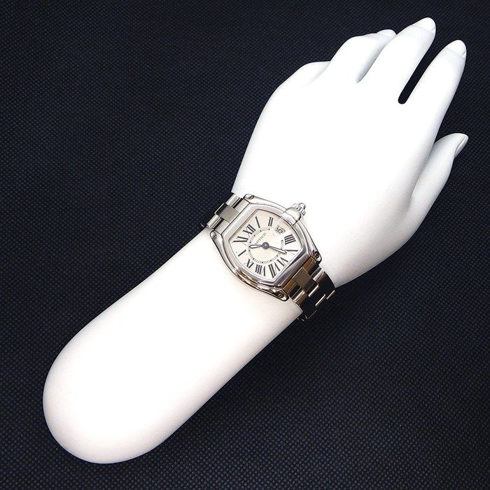 Cartier Watch Roadster SM Tonneau Silver Dial Roman Index Date Luminous Hand SS — view 8