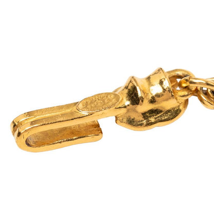 Chanel Vintage CC Logo Chain Necklace Gold Plated — view 5