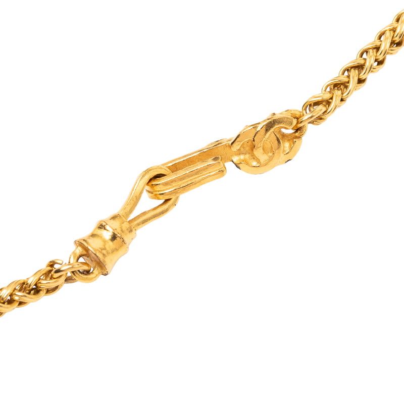 Chanel Vintage CC Logo Chain Necklace Gold Plated — view 4