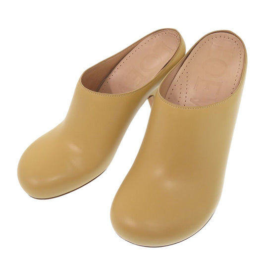 Loewe Terra Heels Clog Sandals Calfskin Beige