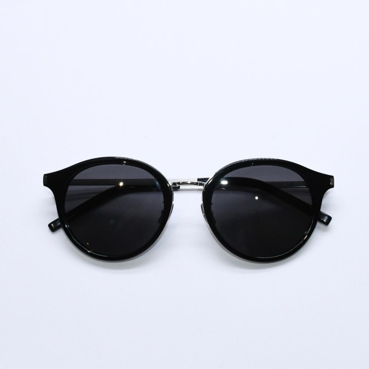 Saint Laurent Boston Shape Sunglasses SL 57 Black Eyewear Silver — view 2