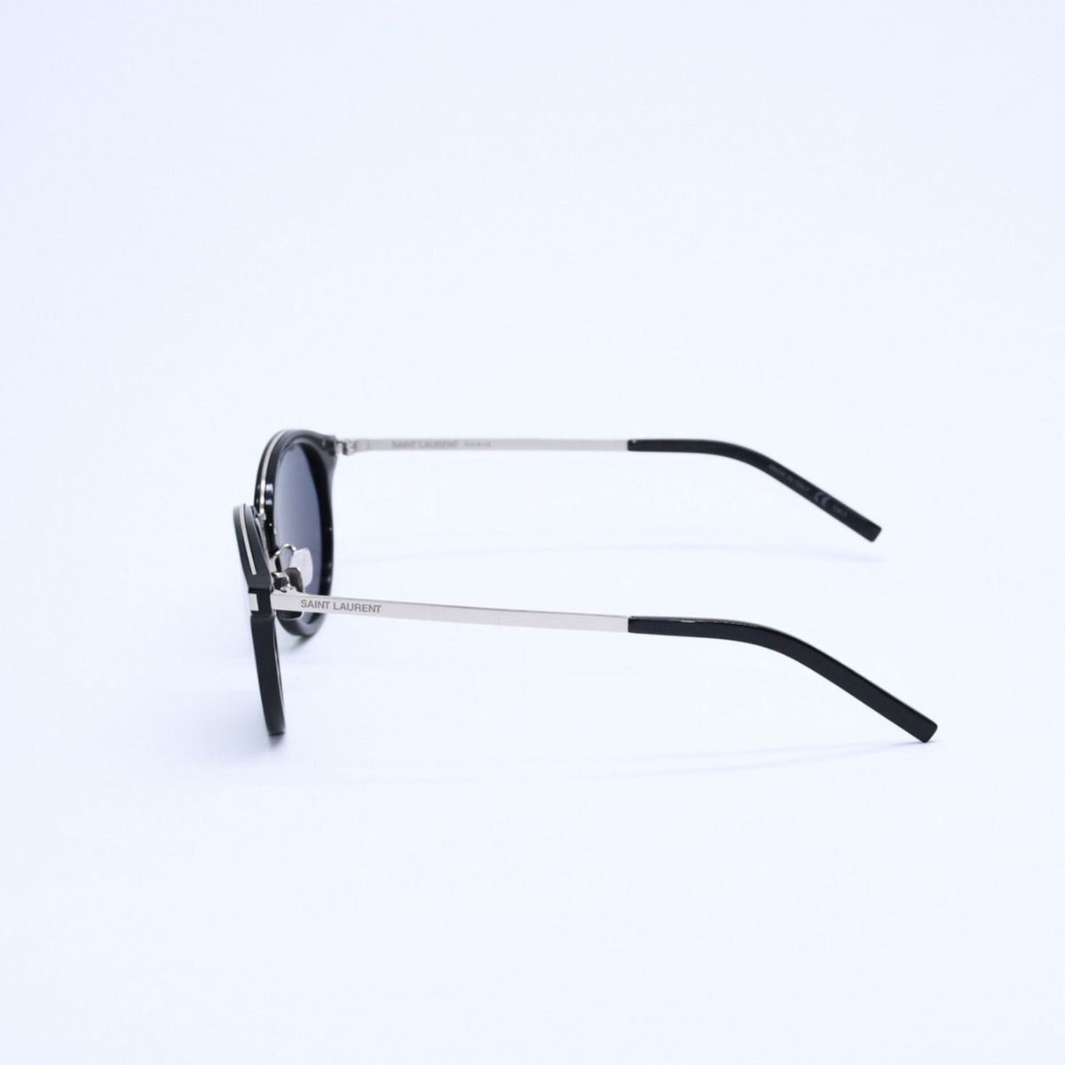 Saint Laurent Boston Shape Sunglasses SL 57 Black Eyewear Silver — view 6