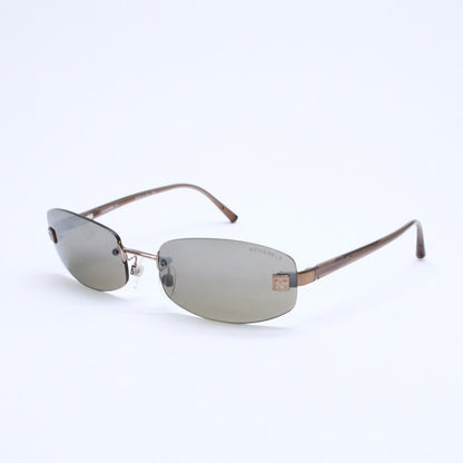 Chanel Rimless Sunglasses 18 Brown Acetate CC Logo Gold Eyewear — view 2