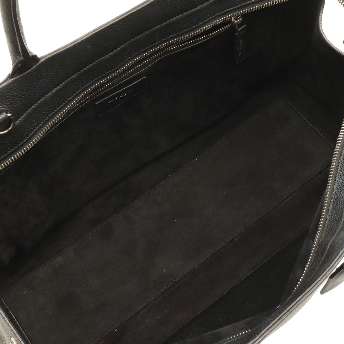 Saint Laurent Paris YSL Cabas Rive Gauche 2-Way Shoulder Bag Leather Black — view 7