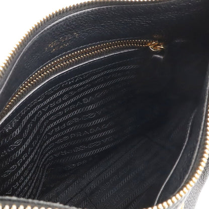 Prada Shoulder Bag Striped Crossbody Leather Nero Black Gold — view 6