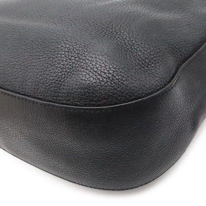 Prada Shoulder Bag Striped Crossbody Leather Nero Black Gold — view 3