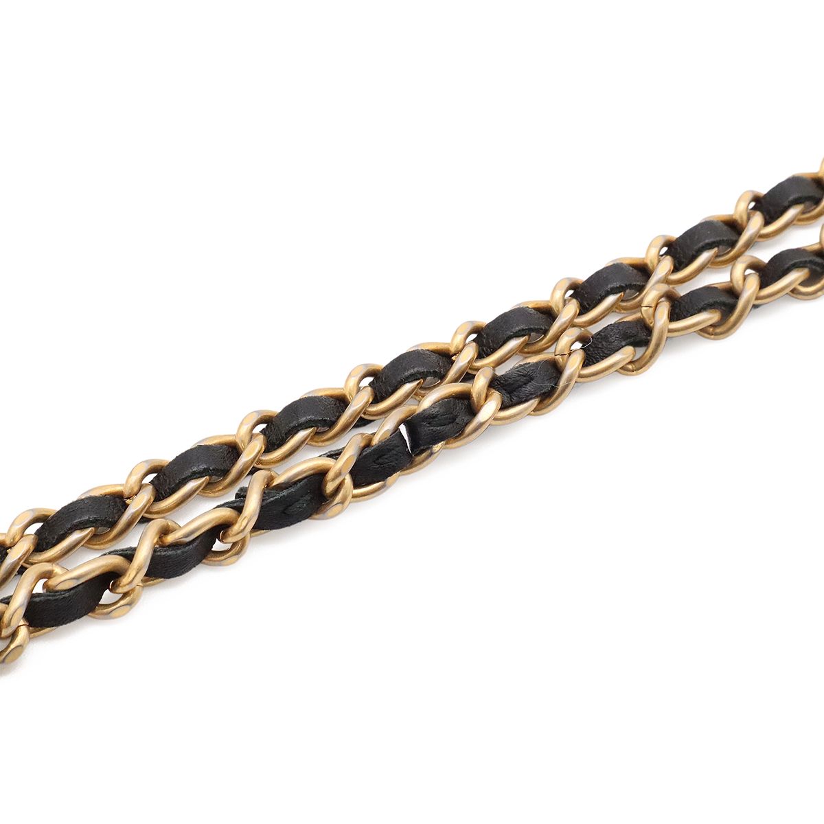 Chanel Quilted Chain Shoulder Bag Pouch Pochette Leather Black Gold — view 4