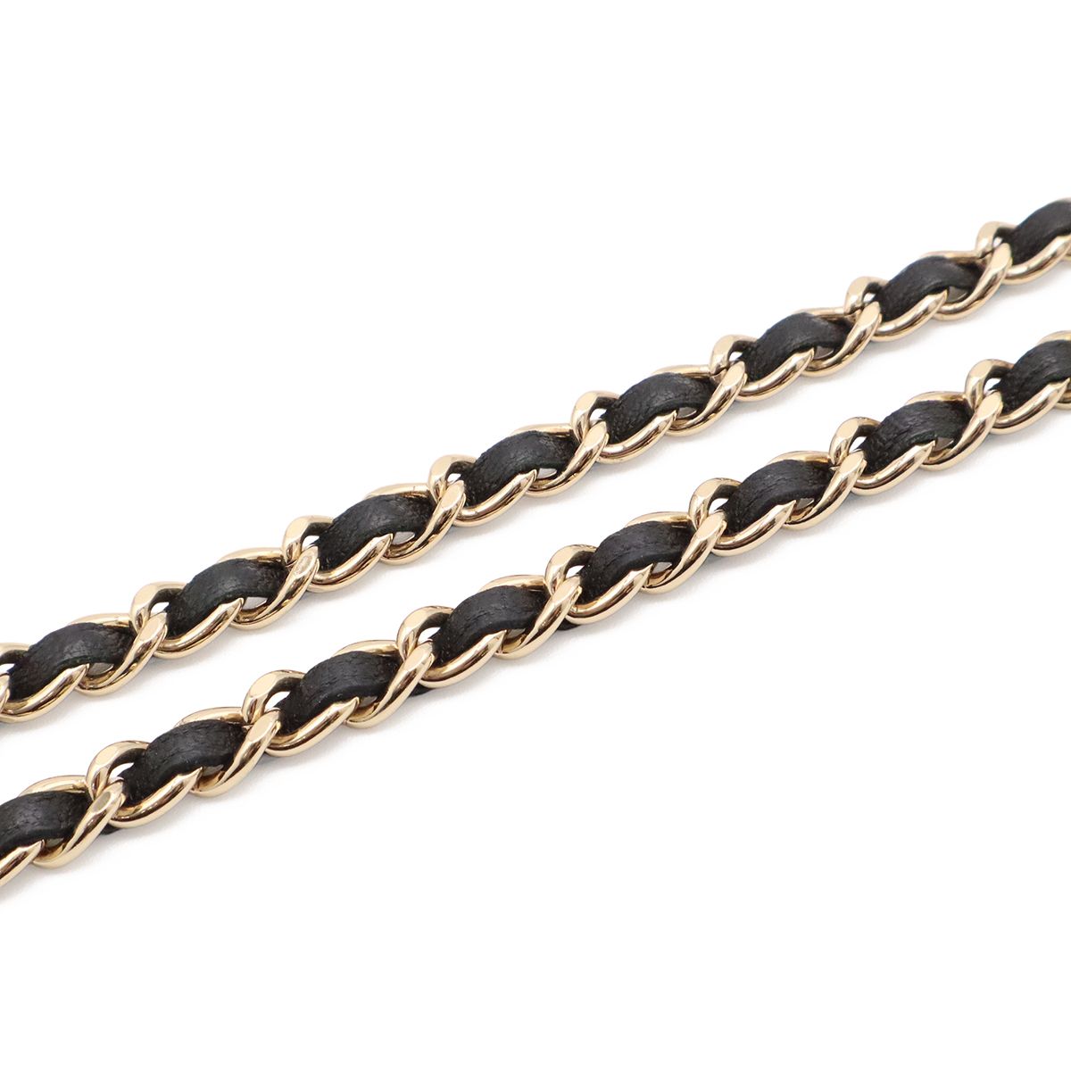 Chanel Quilted Chain Shoulder Bag Pouch Pochette Card Case Leather Black Gold — view 4