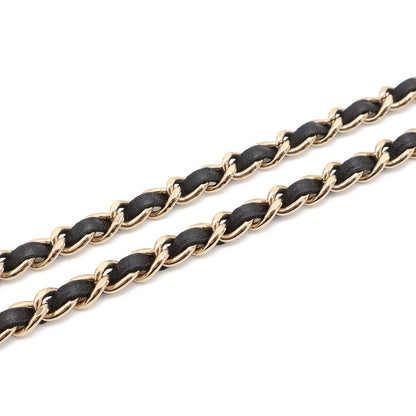 Chanel Quilted Chain Shoulder Bag Pouch Pochette Card Case Leather Black Gold — view 4
