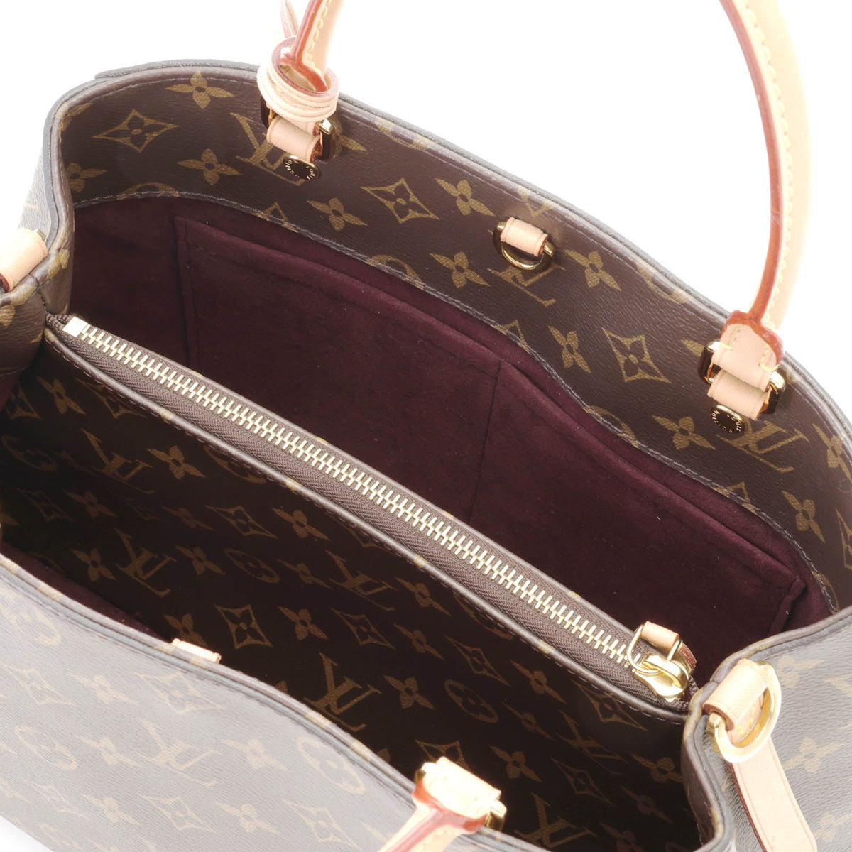 Louis Vuitton Montaigne MM Monogram Handbag Canvas Brown — view 6