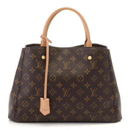 Louis Vuitton Montaigne MM Monogram Handbag Canvas Brown