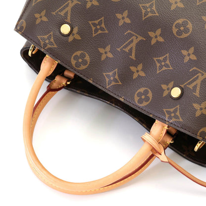 Louis Vuitton Montaigne MM Monogram Handbag Canvas Brown — view 4