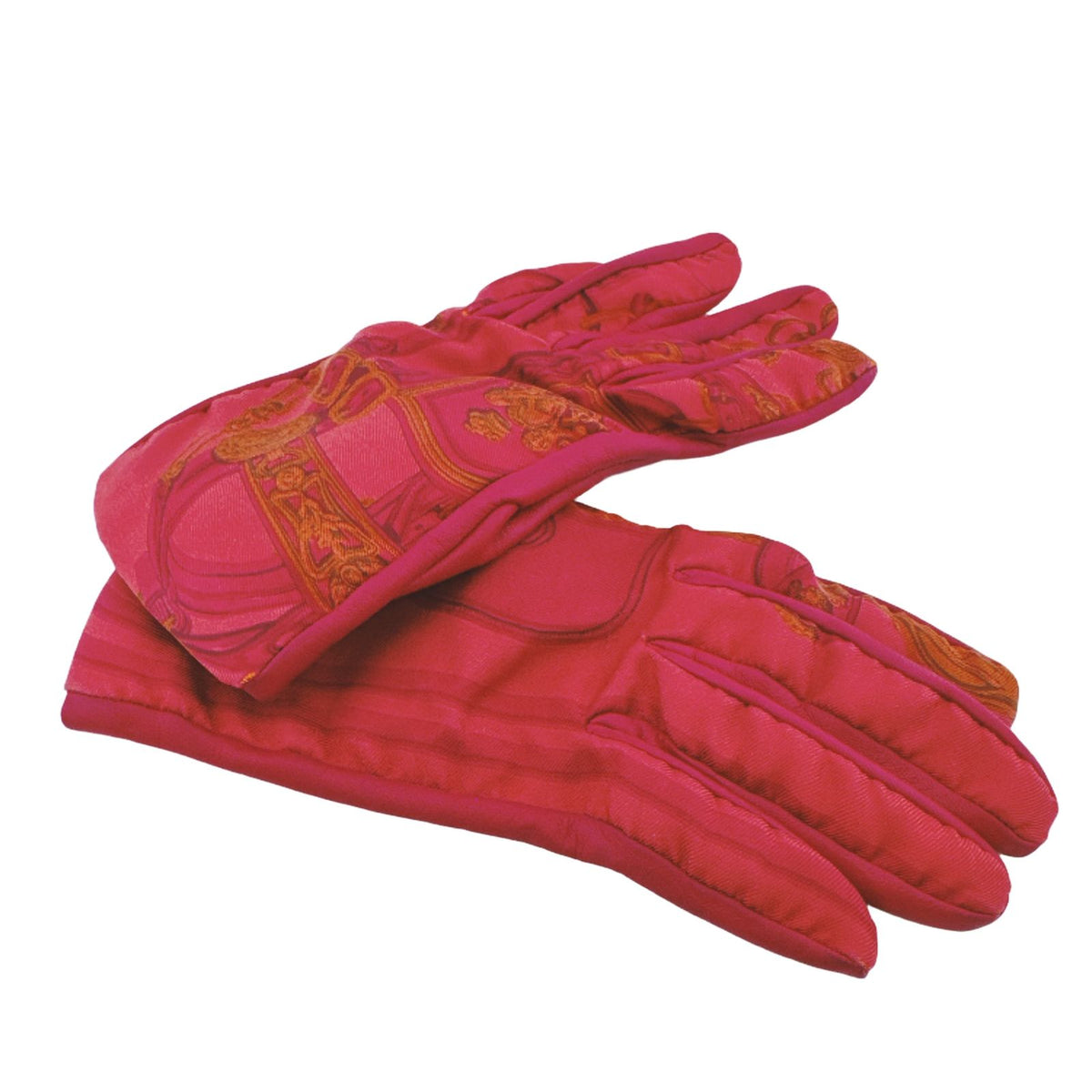 Hermes Lambskin Leather Gloves 7 Red Bordeaux Winter