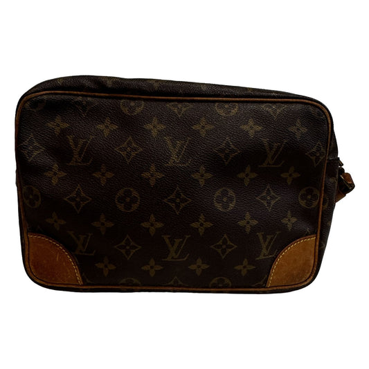 Louis Vuitton Monogram Shoulder Bag Brown Leather