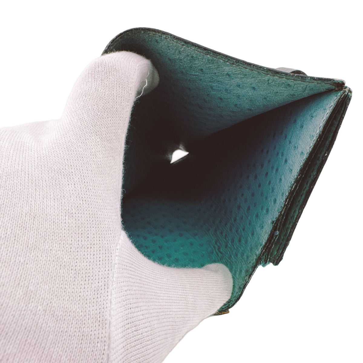 Hermes Jura Exotic Leather Bifold Wallet Compact Mini Green Viton — view 8