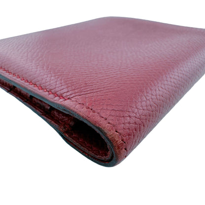 Hermes Compact Bifold Wallet Vintage Leather Red B Repair — view 3