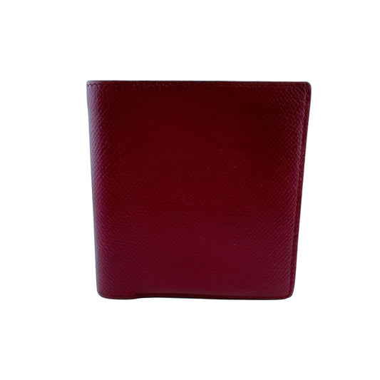 Hermes Compact Bifold Wallet Vintage Leather Red B Repair