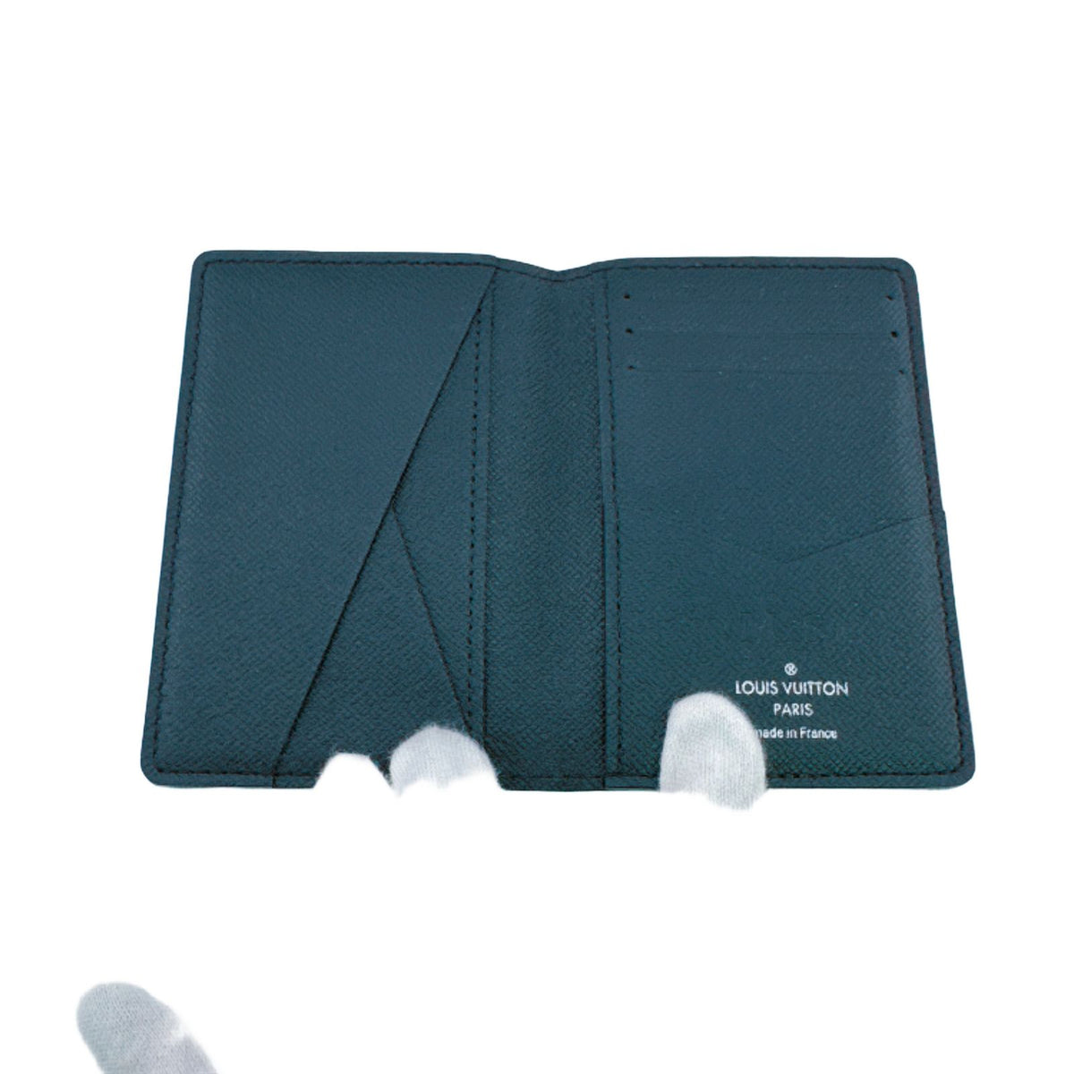 Louis Vuitton Taiga Pocket Organizer Card Case Compact Wallet Black — view 7