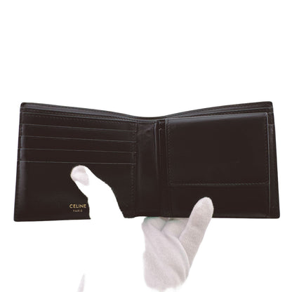 Celine Triomphe Compact Wallet Bifold Leather Brown Mini — view 6