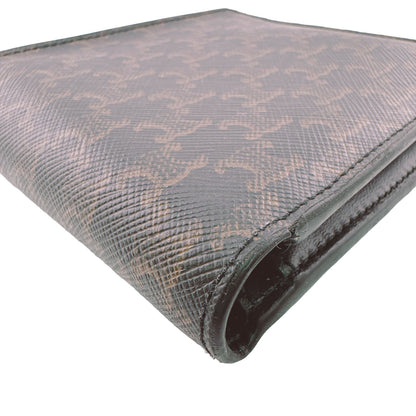 Celine Triomphe Compact Wallet Bifold Leather Brown Mini — view 4