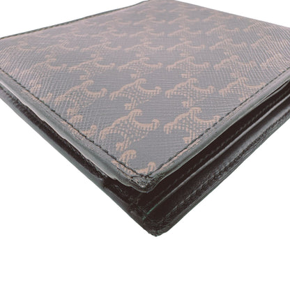 Celine Triomphe Compact Wallet Bifold Leather Brown Mini — view 2