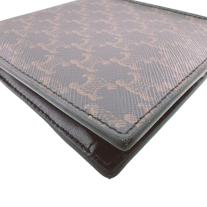 Celine Triomphe Compact Wallet Bifold Leather Brown Mini — view 3