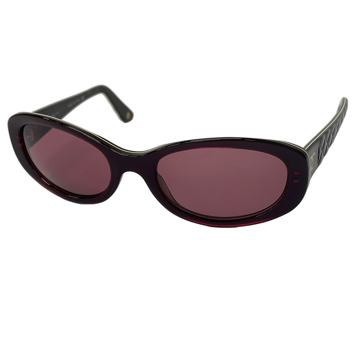 Chanel Sunglasses Dark Navy Bordeaux CC Logo Gold Quilted Eyewear
