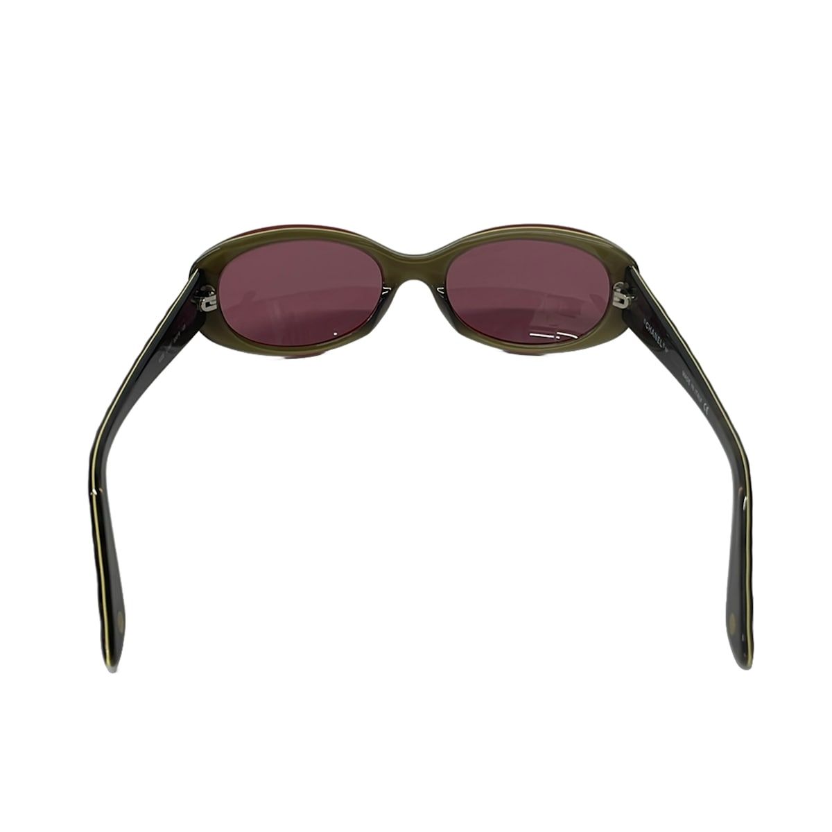 Chanel Sunglasses Dark Navy Bordeaux CC Logo Gold Quilted Eyewear — view 3