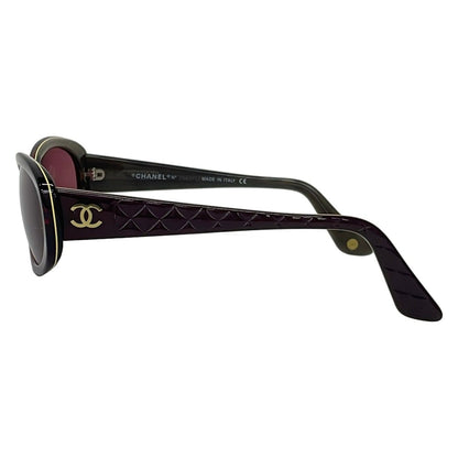 Chanel Sunglasses Dark Navy Bordeaux CC Logo Gold Quilted Eyewear — view 2