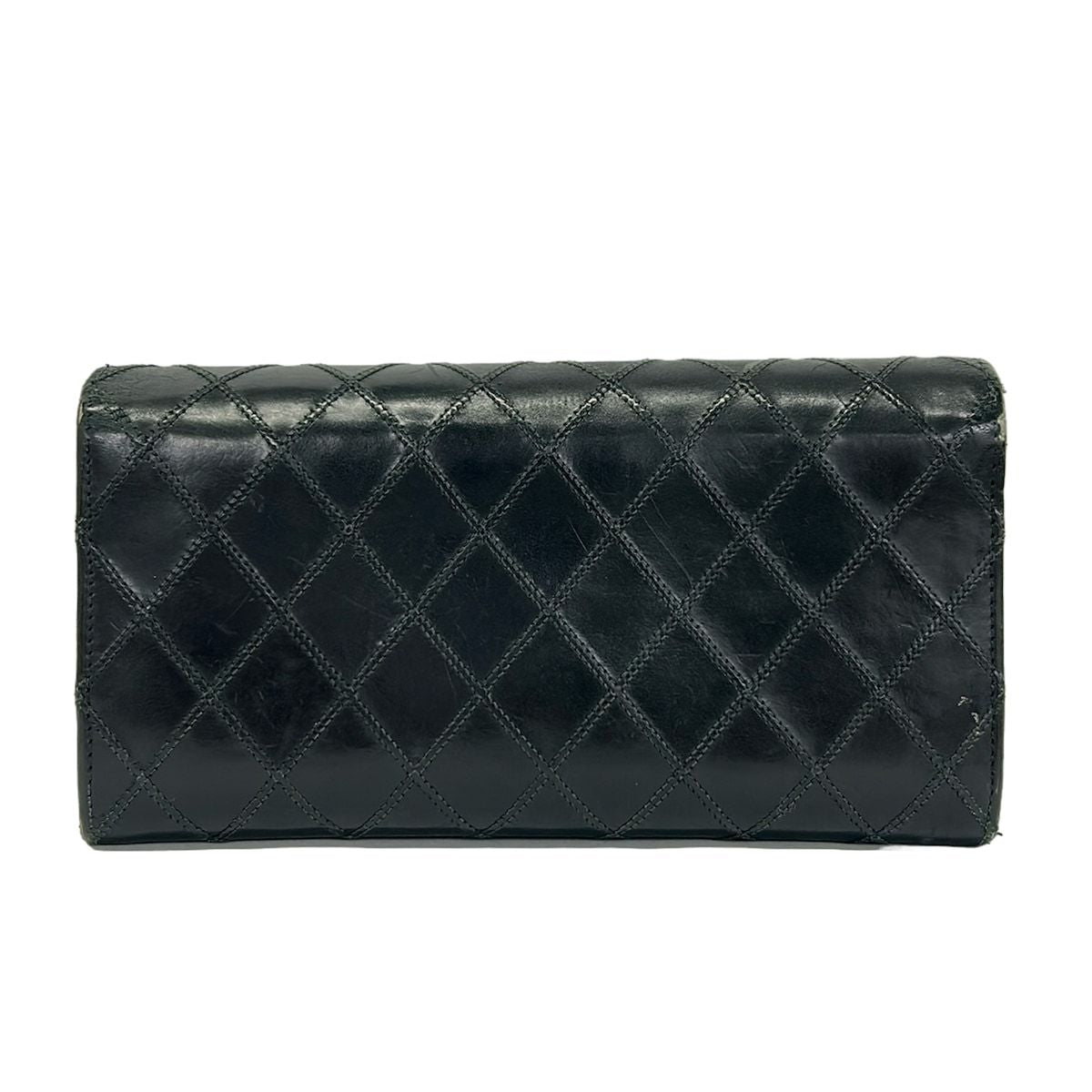 Chanel Wallet Bicolor Black CC Logo Silver Lambskin — view 2