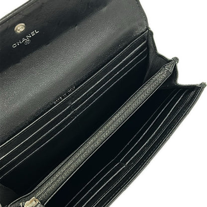 Chanel Wallet Bicolor Black CC Logo Silver Lambskin — view 3