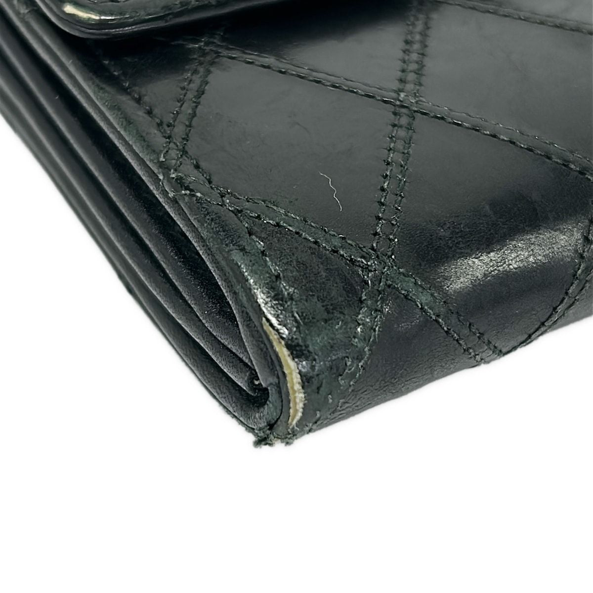 Chanel Wallet Bicolor Black CC Logo Silver Lambskin — view 7