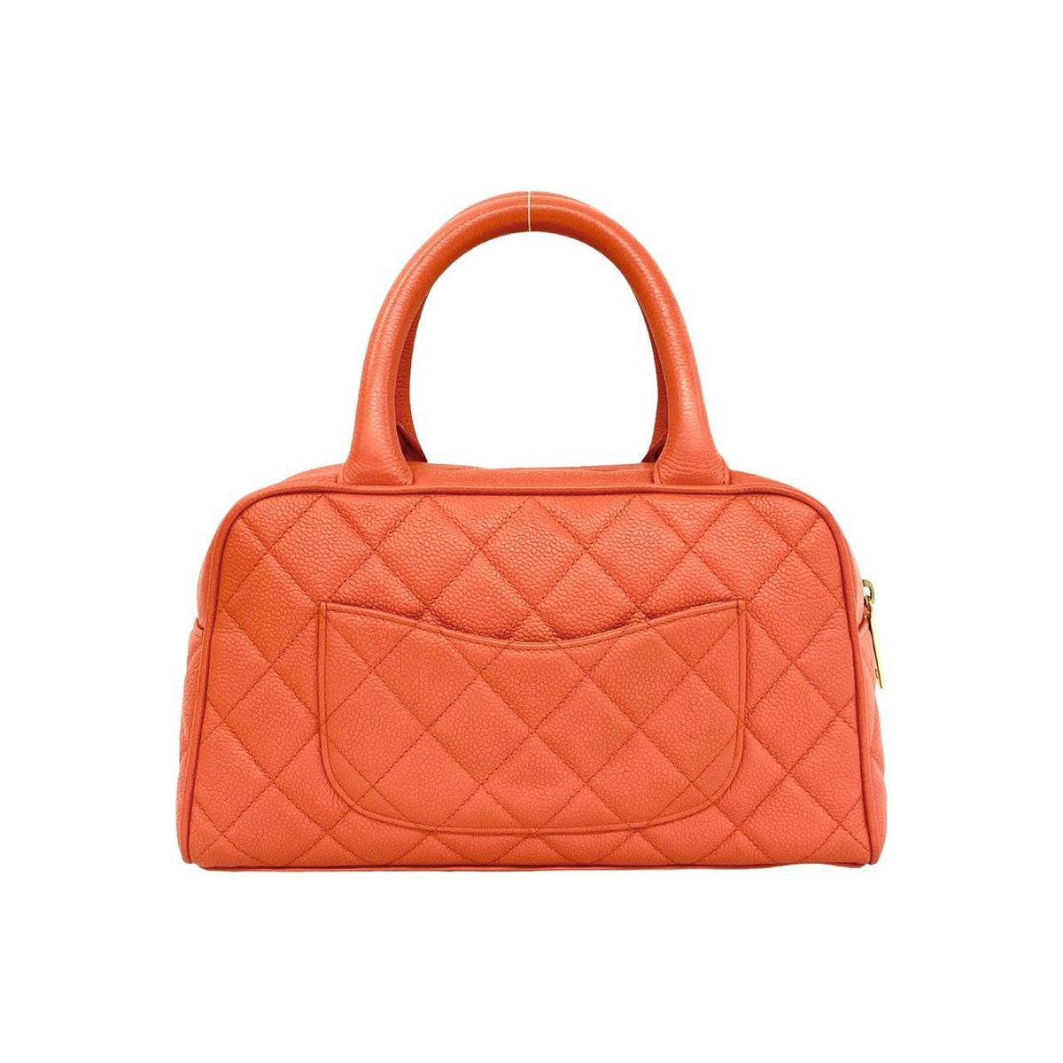 Chanel Quilted CC Logo Caviar Leather Mini Boston Bag Pink — view 3