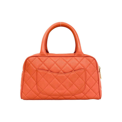 Chanel Quilted CC Logo Caviar Leather Mini Boston Bag Pink — view 3