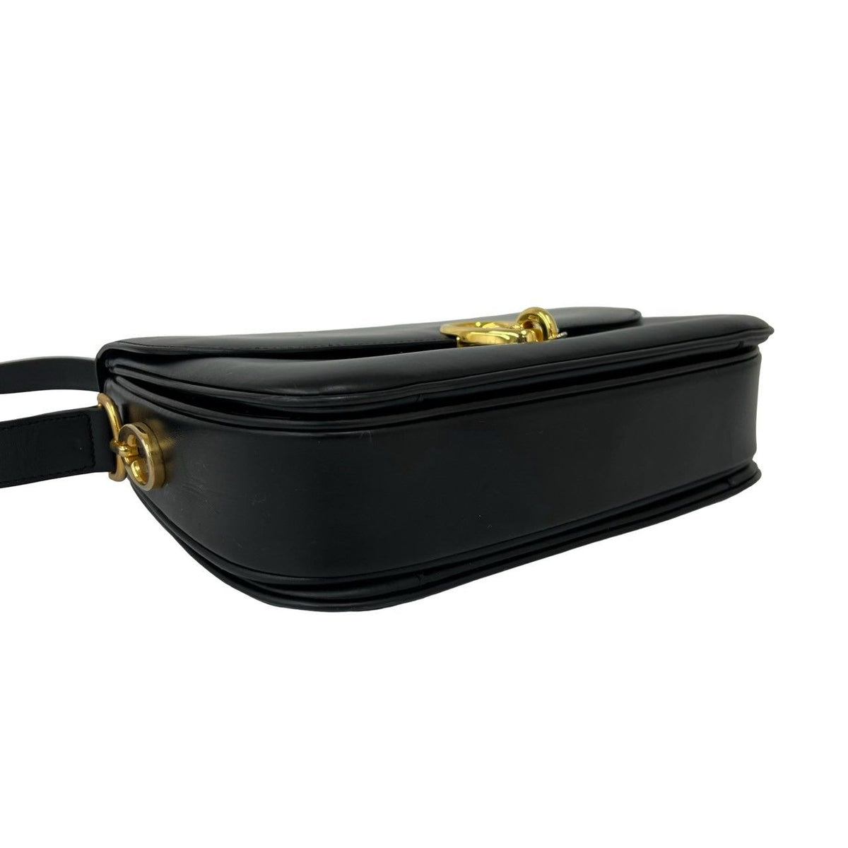 Celine Vintage Calf Leather Shoulder Bag Pochette Cross Black — view 7