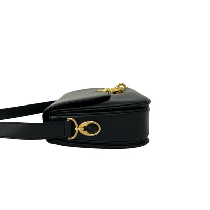 Celine Vintage Calf Leather Shoulder Bag Pochette Cross Black — view 5