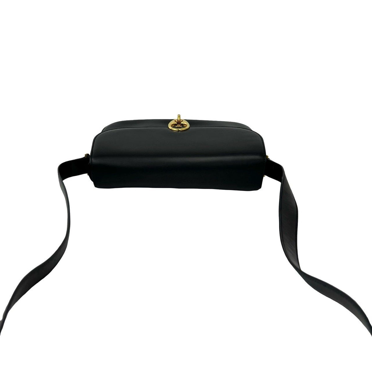 Celine Vintage Calf Leather Shoulder Bag Pochette Cross Black — view 4