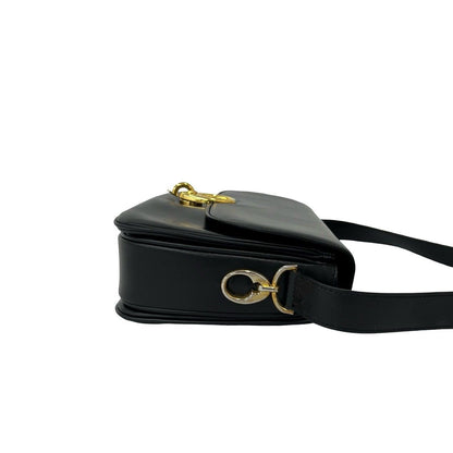 Celine Vintage Calf Leather Shoulder Bag Pochette Cross Black — view 6