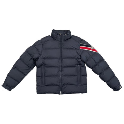 Moncler Down Jacket Solayan Polyester Tricolor Line Navy 3