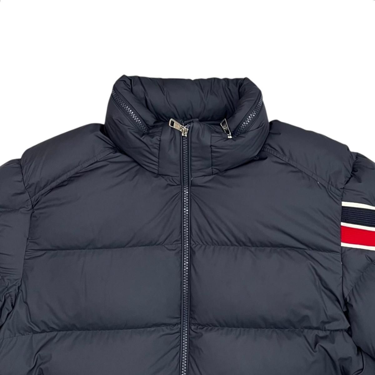 Moncler Down Jacket Solayan Polyester Tricolor Line Navy 3 — view 3