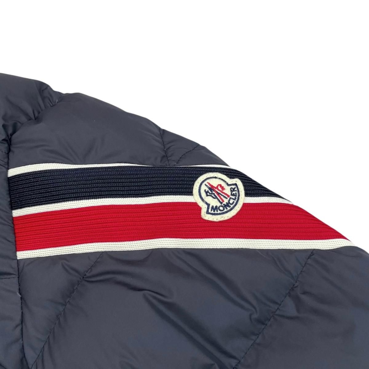 Moncler Down Jacket Solayan Polyester Tricolor Line Navy 3 — view 7