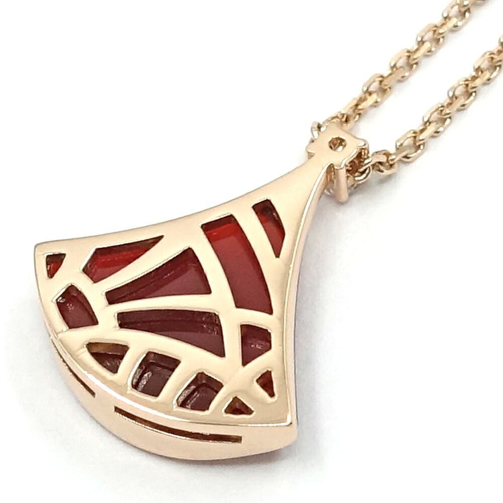 Bvlgari 18k Pink Gold Diva's Dream Carnelian Diamond Necklace 750 Divas — view 7