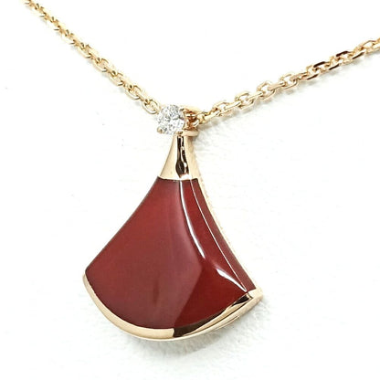 Bvlgari 18k Pink Gold Diva's Dream Carnelian Diamond Necklace 750 Divas — view 2