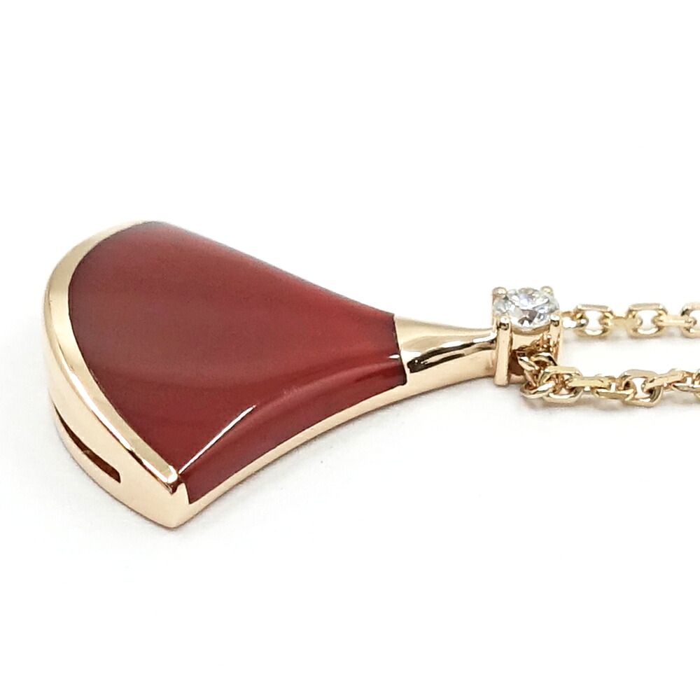 Bvlgari 18k Pink Gold Diva's Dream Carnelian Diamond Necklace 750 Divas — view 5
