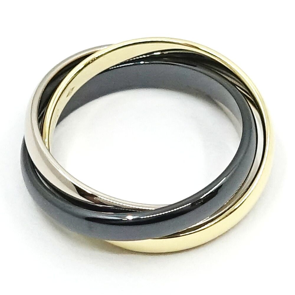 Cartier 18k Yellow Gold WG Trinity Ring Ceramic — view 7