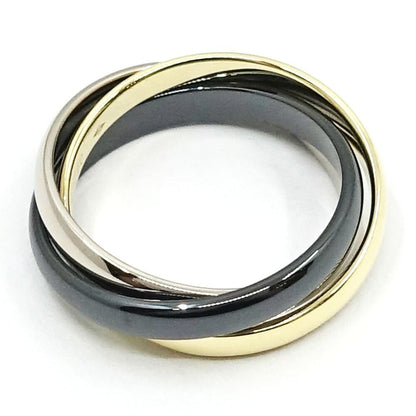 Cartier 18k Yellow Gold WG Trinity Ring Ceramic — view 7