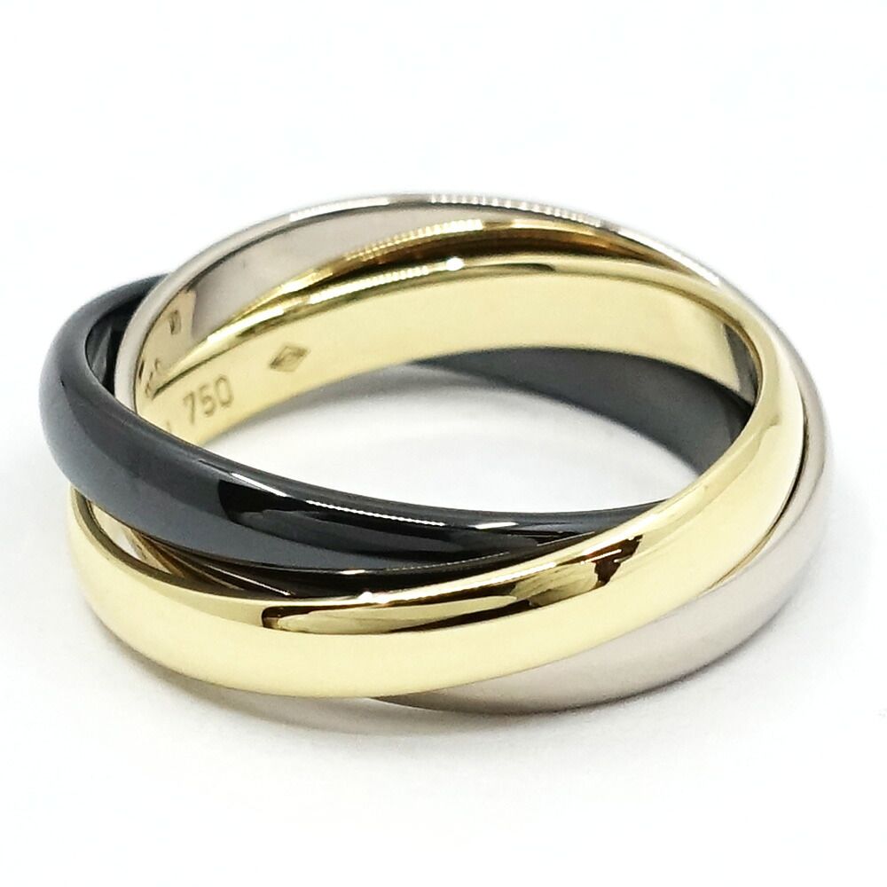 Cartier 18k Yellow Gold WG Trinity Ring Ceramic — view 4
