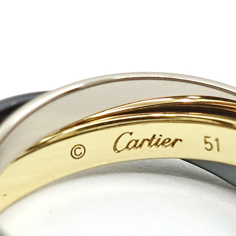 Cartier 18k Yellow Gold WG Trinity Ring Ceramic — view 5