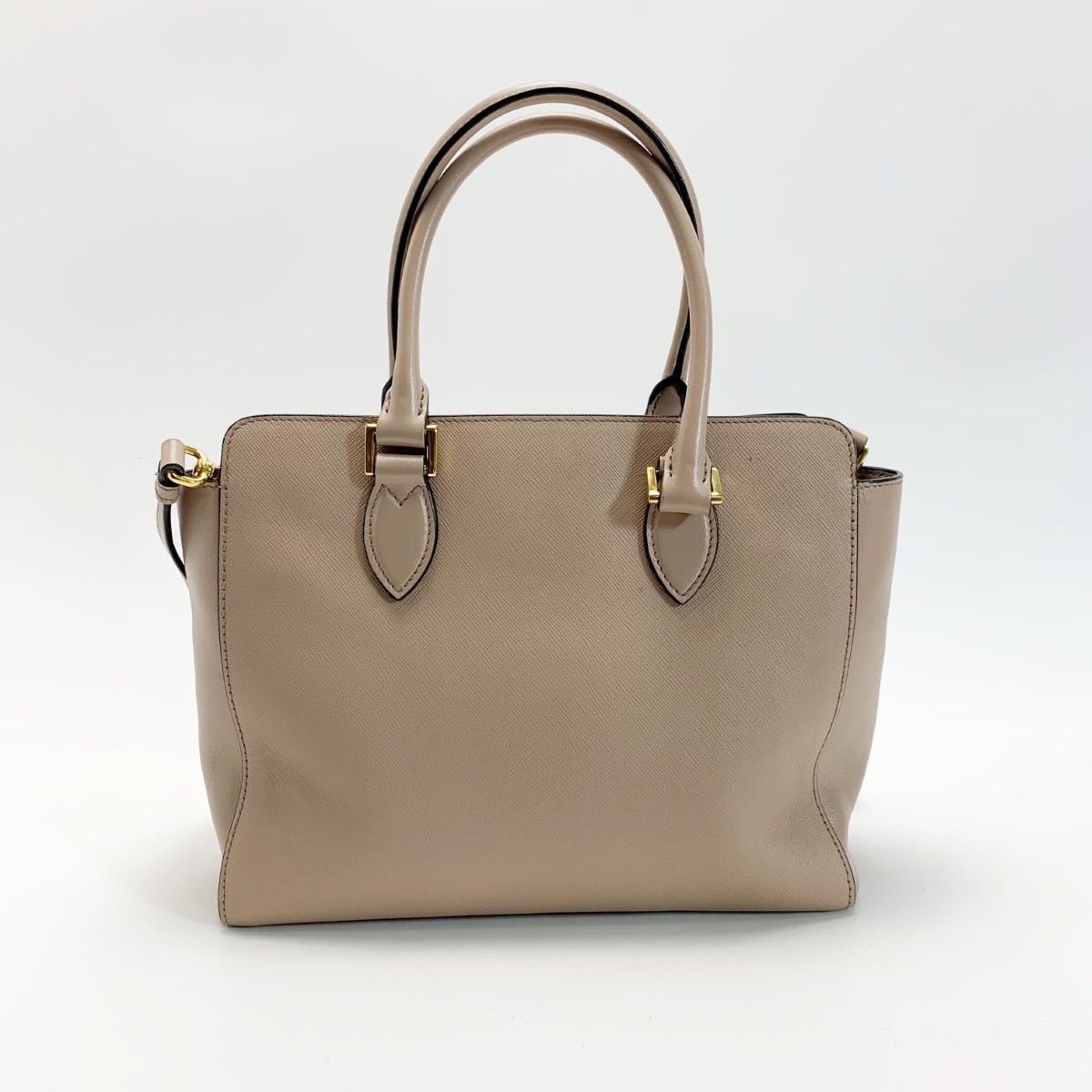 Prada Saffiano 2-Way Bag Beige with Trap — view 2